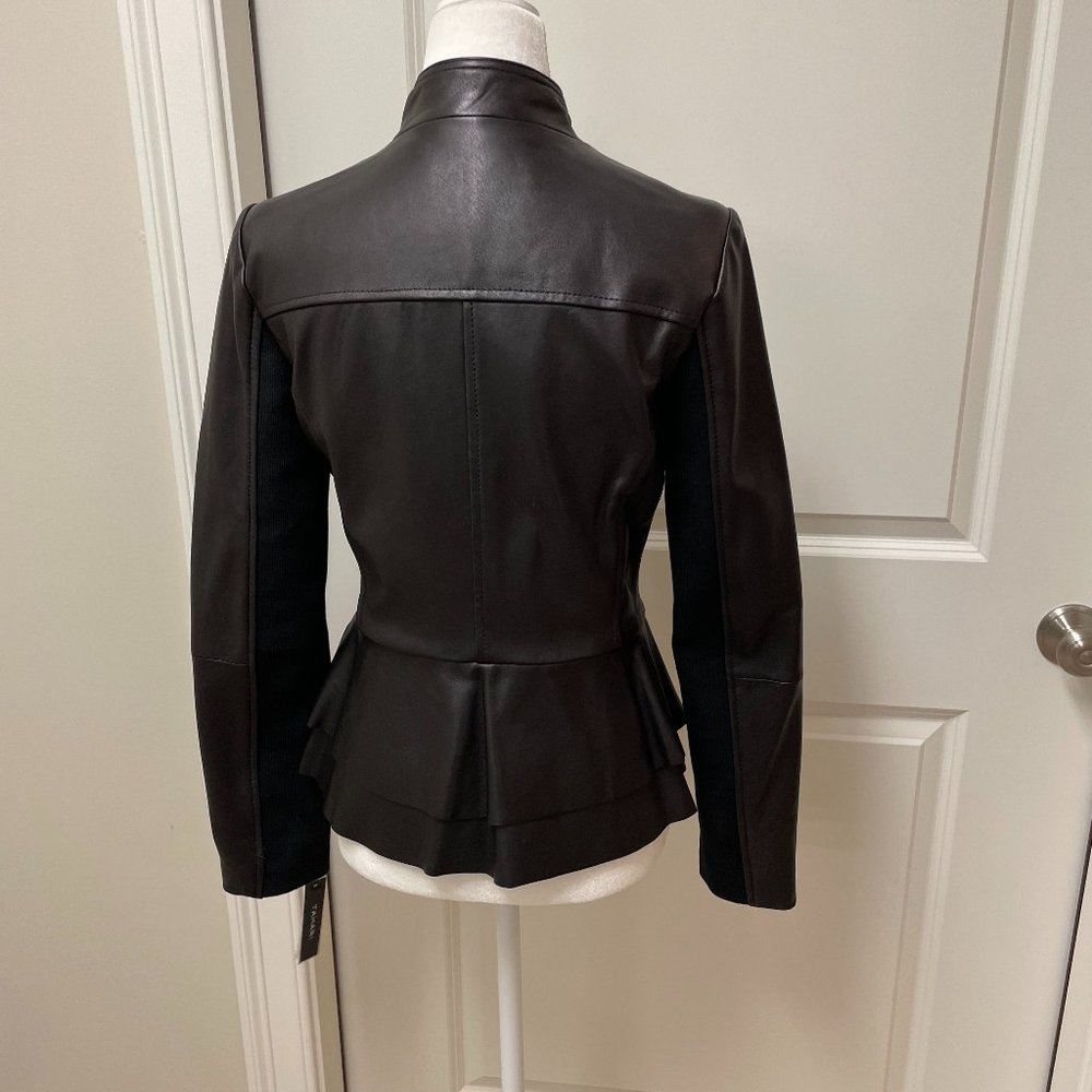 Last Piece!!!! Thea Peplum Leather Jacket from Tahari - Picture 4 of 7
